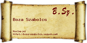 Boza Szabolcs névjegykártya
